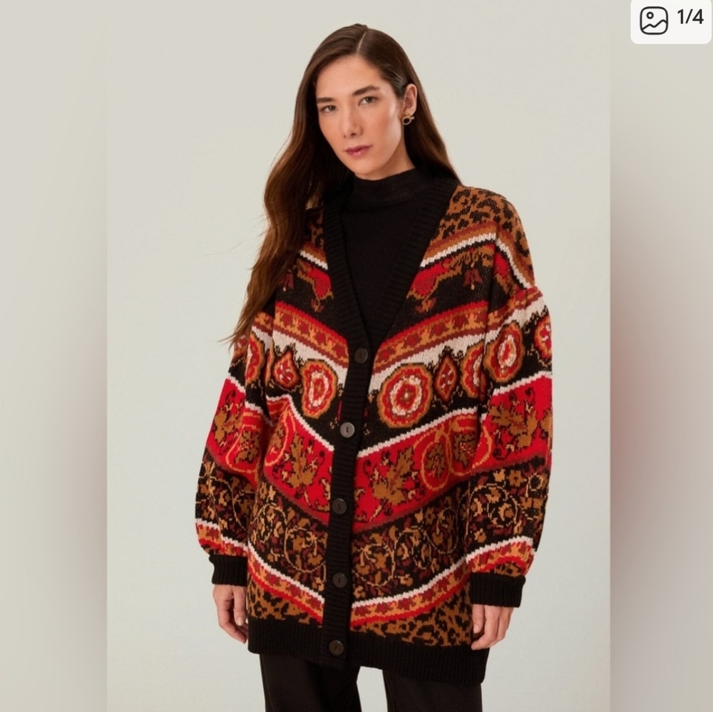 Farm Rio Tiles Cardigan - Picture 1 of 4